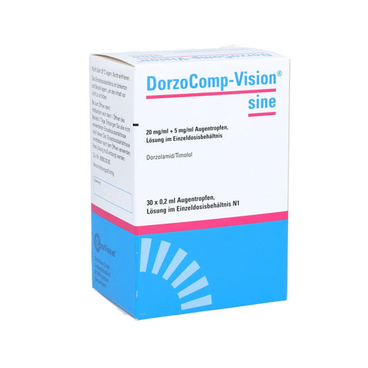 Das Produktfoto zeigt Dorzocomp-Vision Sine 20 Mg/Ml+5 Mg/Ml Atr Im Edb (30X0.2 ml) PZN 10064952