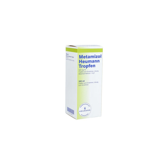 Das Produktfoto zeigt Metamizol Heumann Tropfen 500 Mg/Ml (100 ml) PZN 10065124