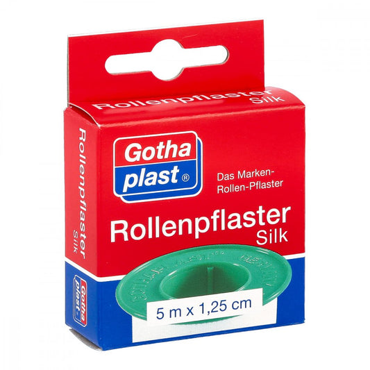 Das Produktfoto zeigt Rollenpflaster Silk 1,25 Cmx5 M Euro (1 stk) PZN 10068387