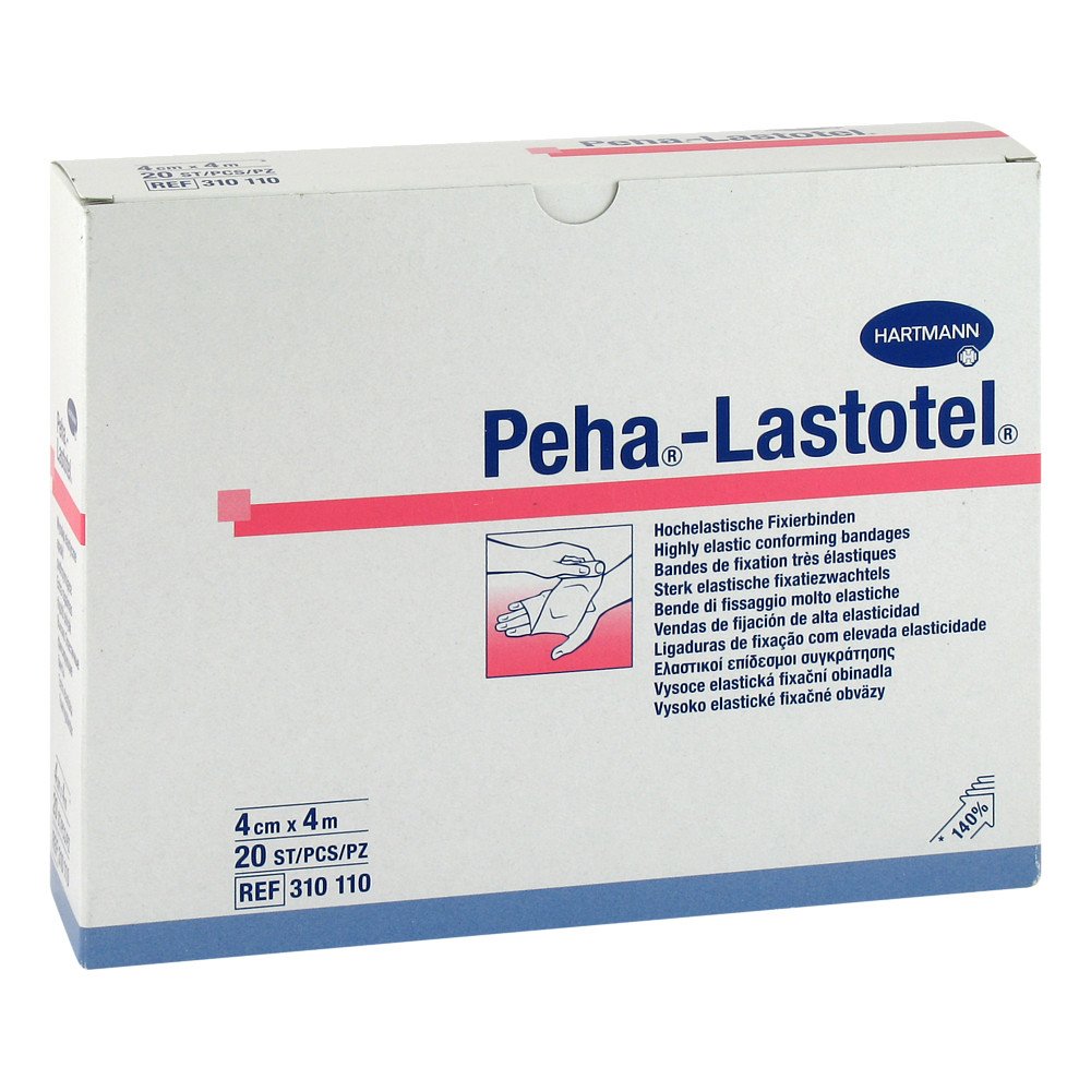 Das Produktfoto zeigt Peha-Lastotel Fixierbinde 4 Cmx4 M (20 stk) PZN 10069369