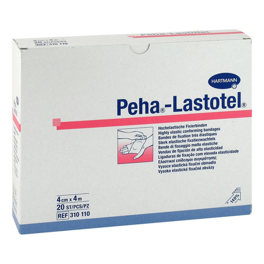 Das Produktfoto zeigt Peha-Lastotel Fixierbinde 4 Cmx4 M (20 stk) PZN 10069369