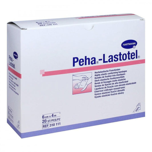 Das Produktfoto zeigt Peha-Lastotel Fixierbinde 6 Cmx4 M (20 stk) PZN 10069375