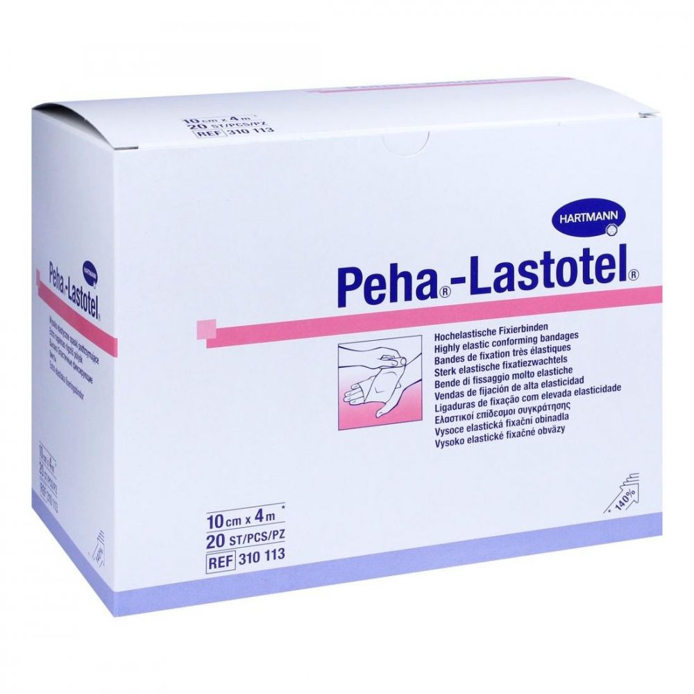 Das Produktfoto zeigt Peha-Lastotel Fixierbinde 10 Cmx4 M (20 stk) PZN 10069470