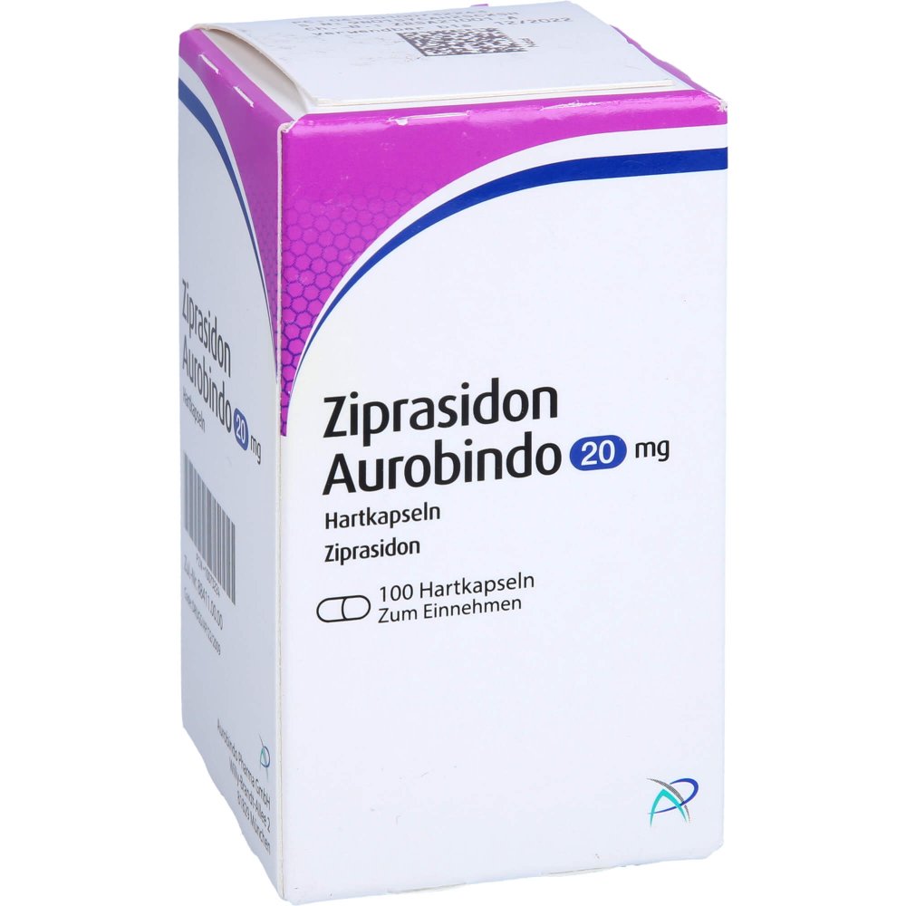 Das Produktfoto zeigt Ziprasidon Aurobindo 20 Mg Hartkapseln (100 stk) PZN 10073224