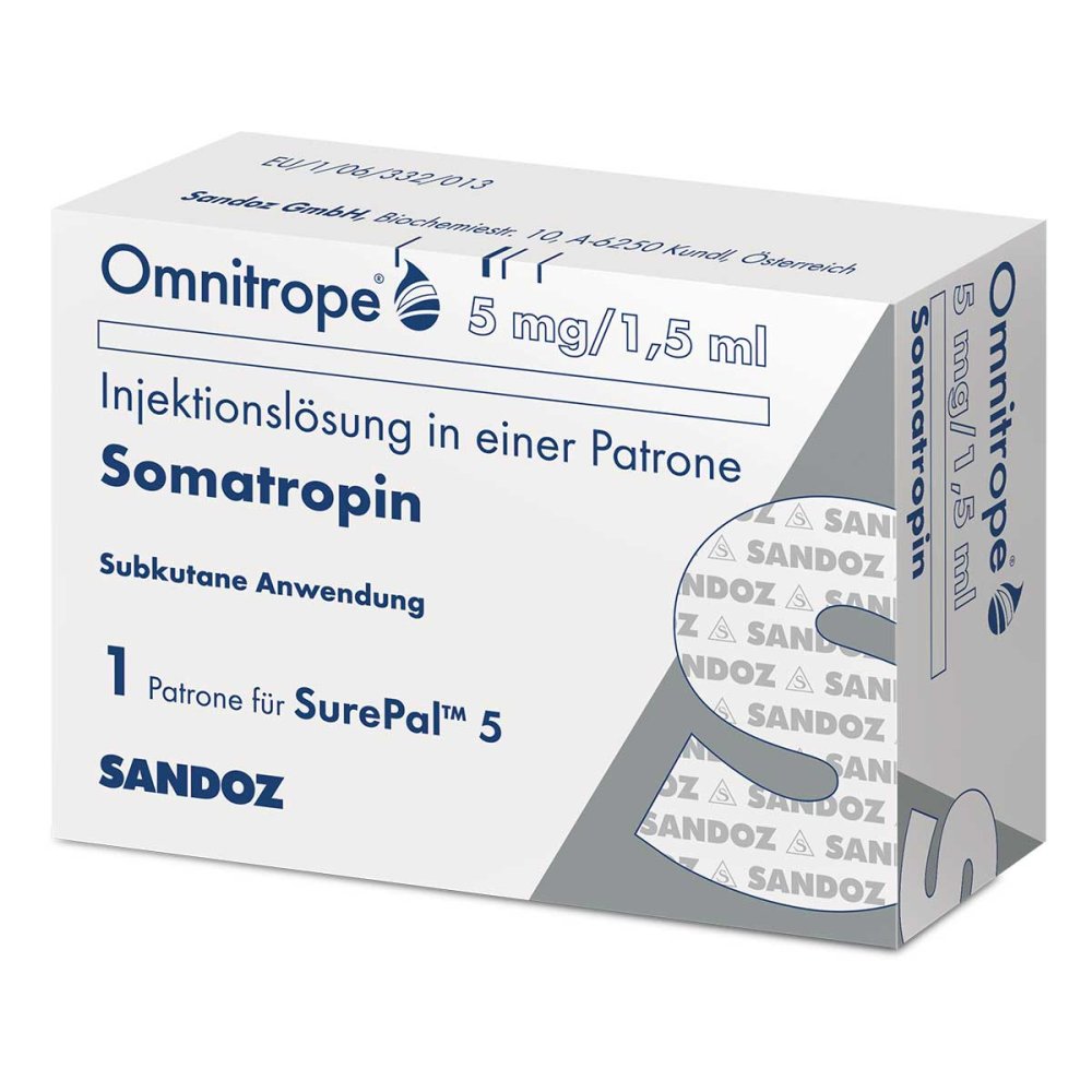 Das Produktfoto zeigt Omnitrope 5 Mg/1,5 Ml Injektionslösung F.Surepal (1 stk) PZN 10073394