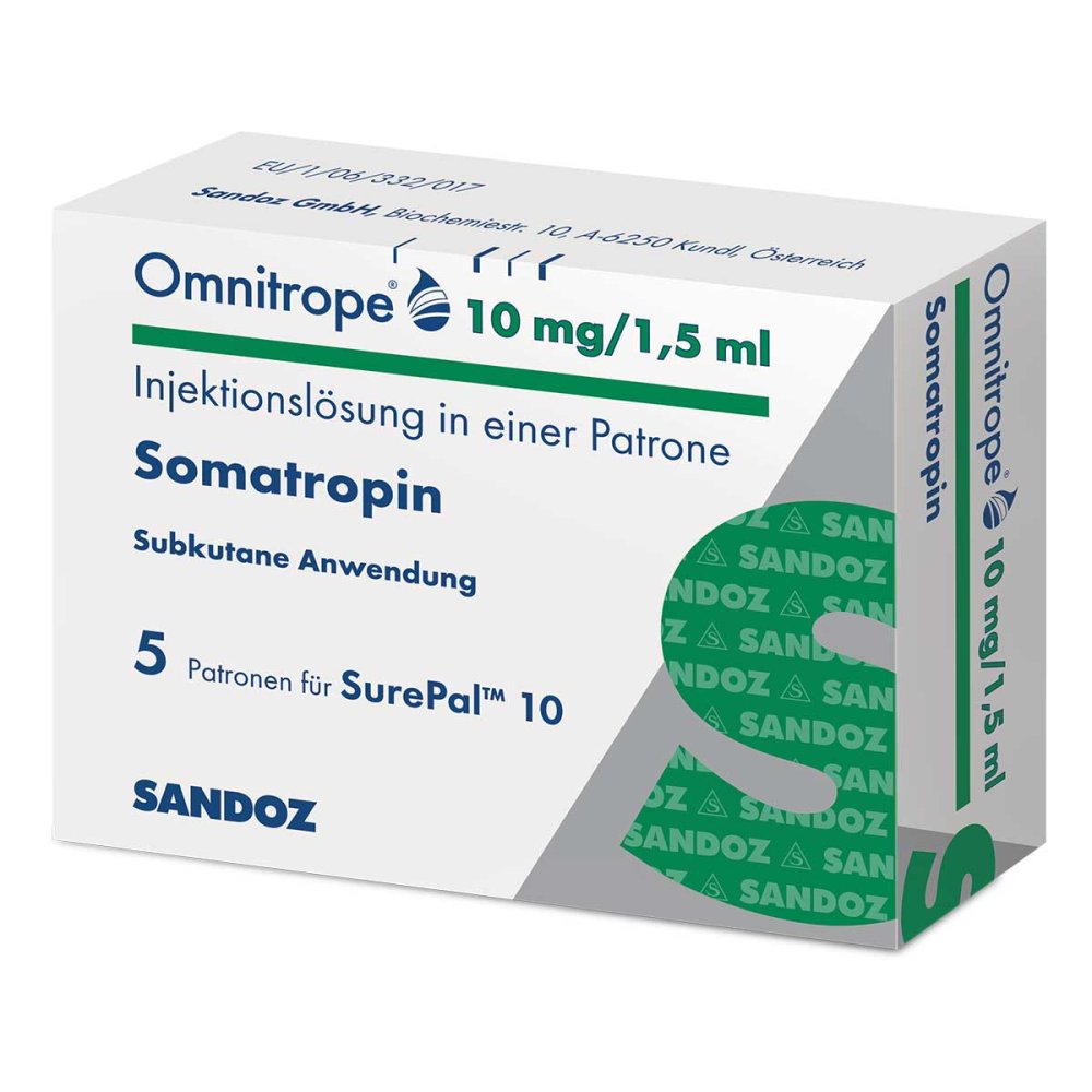 Das Produktfoto zeigt Omnitrope 10 Mg/1,5 Ml Injektionslösung F.Surepal (5 stk) PZN 10073431
