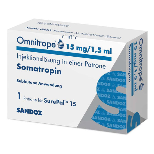 Das Produktfoto zeigt Omnitrope 15 Mg/1,5 Ml Injektionslösung F.Surepal (1 stk) PZN 10073454