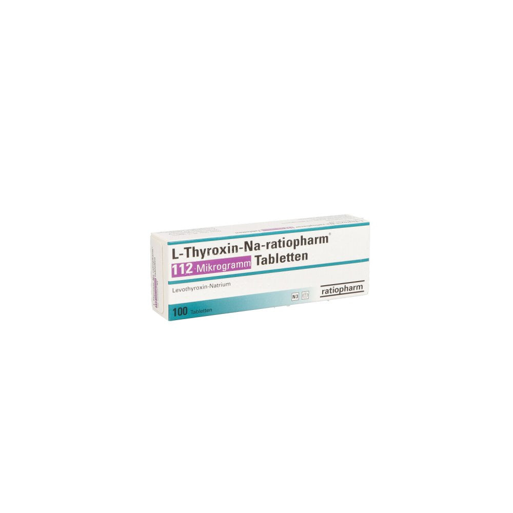 Das Produktfoto zeigt L-Thyroxin-Na-Ratiopharm 112 Mikrogramm Tabletten (100 stk) PZN 10089828
