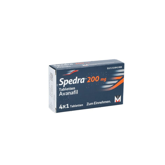 Das Produktfoto zeigt Spedra 200 Mg Tabletten (4 stk) PZN 10130560