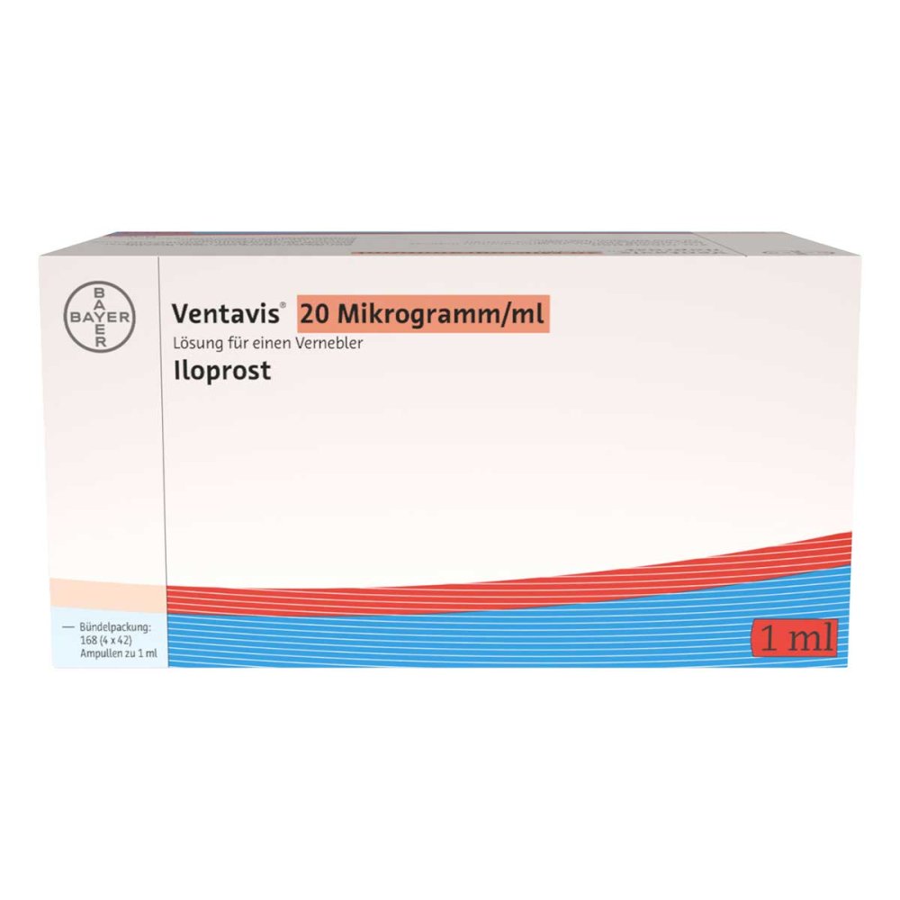 Das Produktfoto zeigt Ventavis 20 Mikrogramm/Ml Lösung F.E.Vernebler (168X1 ml) PZN 10131370
