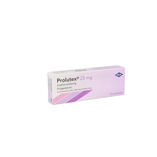 Das Produktfoto zeigt Prolutex 25 Mg Injektionslösung Dsfl. (7 stk) PZN 10177053