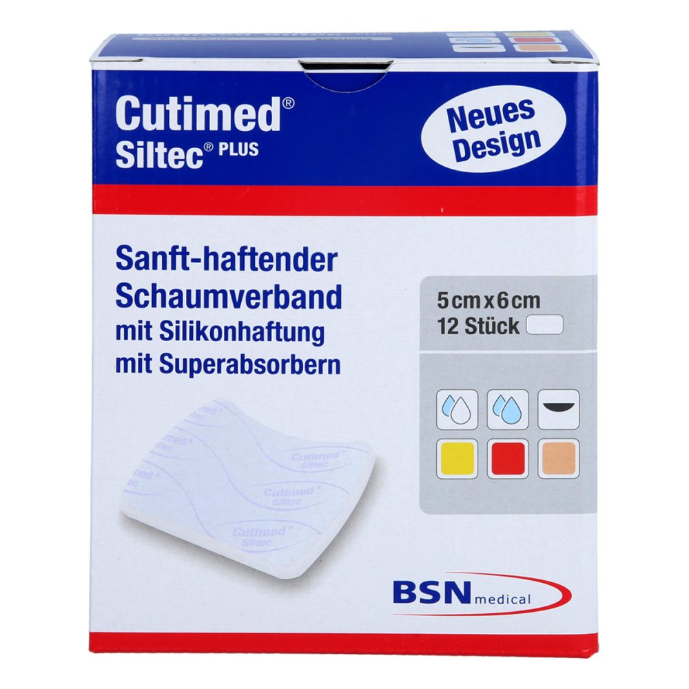 Cutimed Siltec Plus Schaumverb.5x6 Cm Haftend (12 stk)