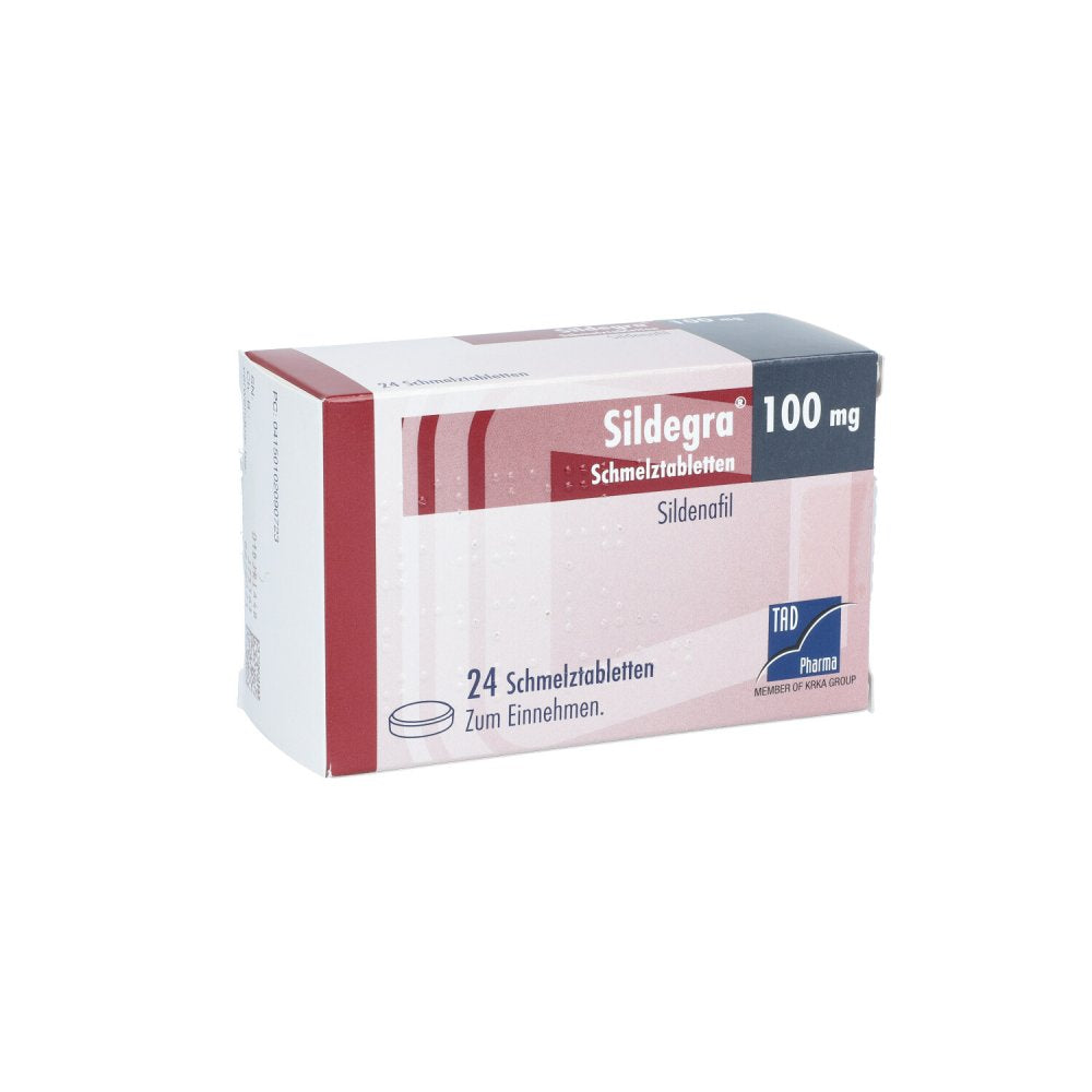 Das Produktfoto zeigt Sildegra 100 Mg Schmelztabletten (24 stk) PZN 10209072