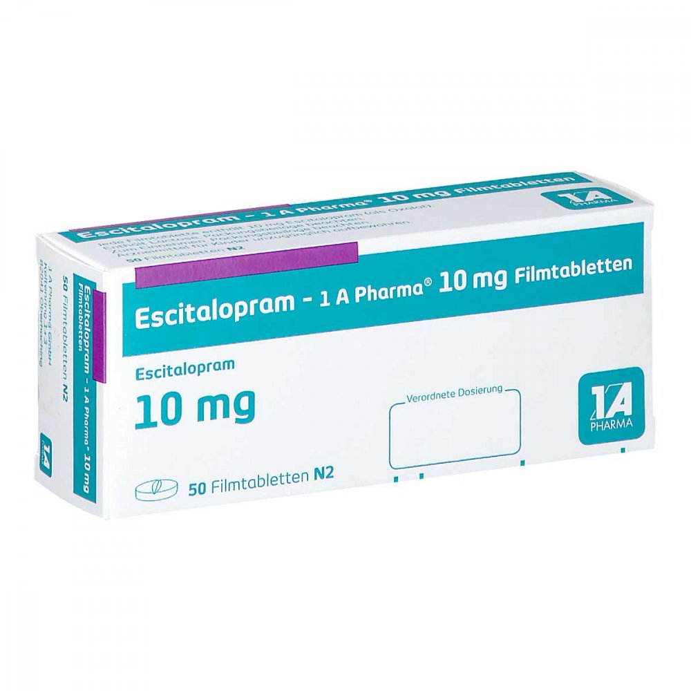 Escitalopram-1a Pharma 10 Mg Filmtabletten (50 stk)