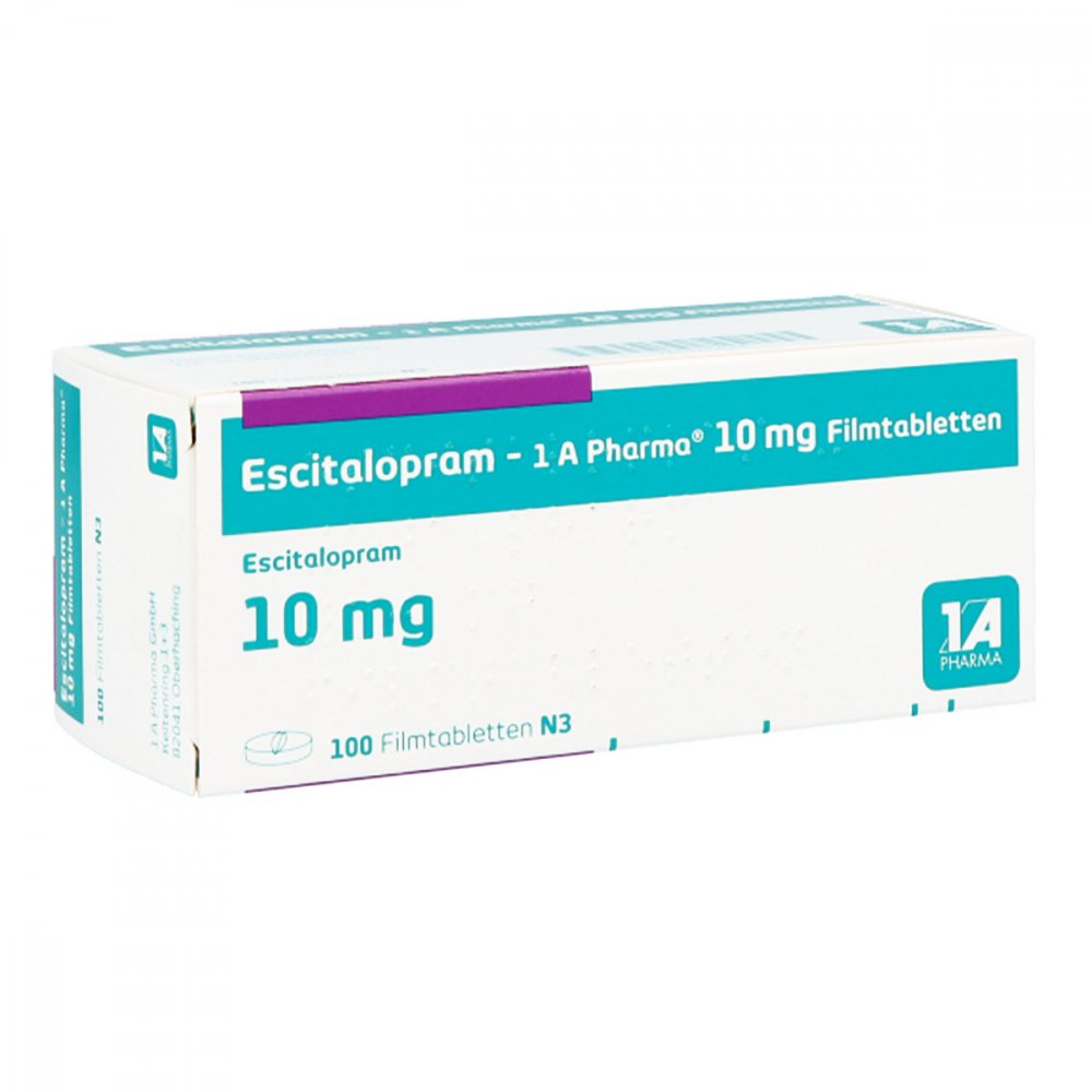 Escitalopram-1a Pharma 10 Mg Filmtabletten (100 stk)