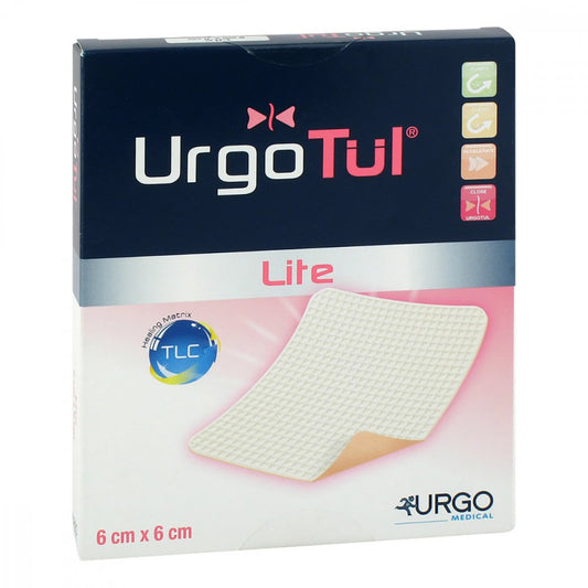 Das Produktfoto zeigt Urgotül Lite 6x6 Cm Verband (5 stk) PZN 10261799