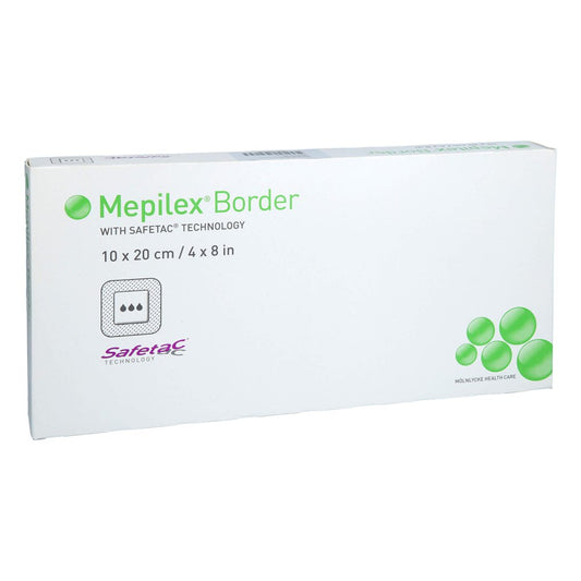 Das Produktfoto zeigt Mepilex Border Schaumverband 10x20 Cm (5 stk) PZN 10264160
