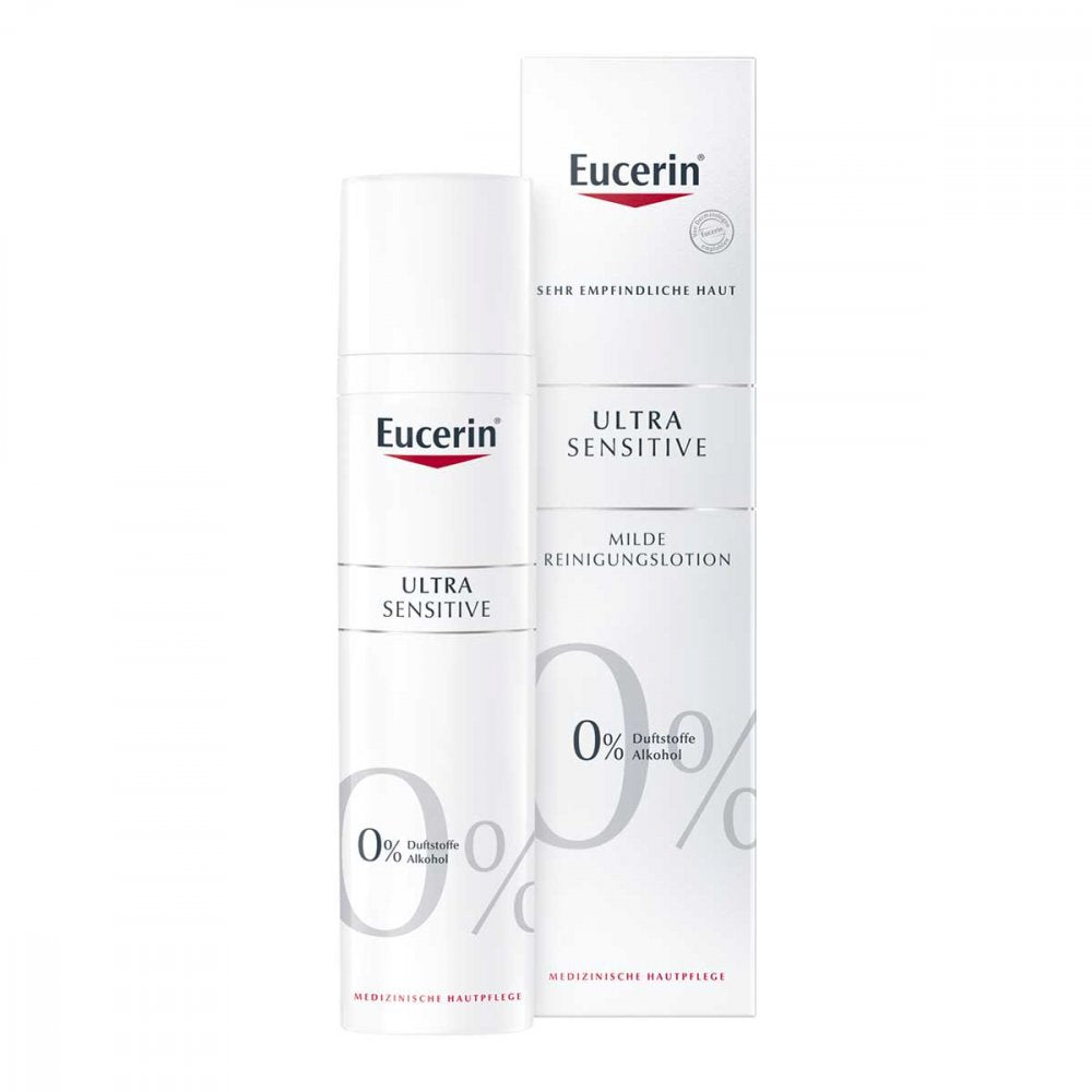 Das Produktfoto zeigt Eucerin Seh Ultrasensitive Reinigungslotion (100 ml) PZN 10268695