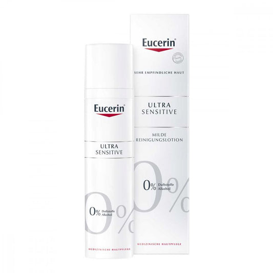 Das Produktfoto zeigt Eucerin Seh Ultrasensitive Reinigungslotion (100 ml) PZN 10268695