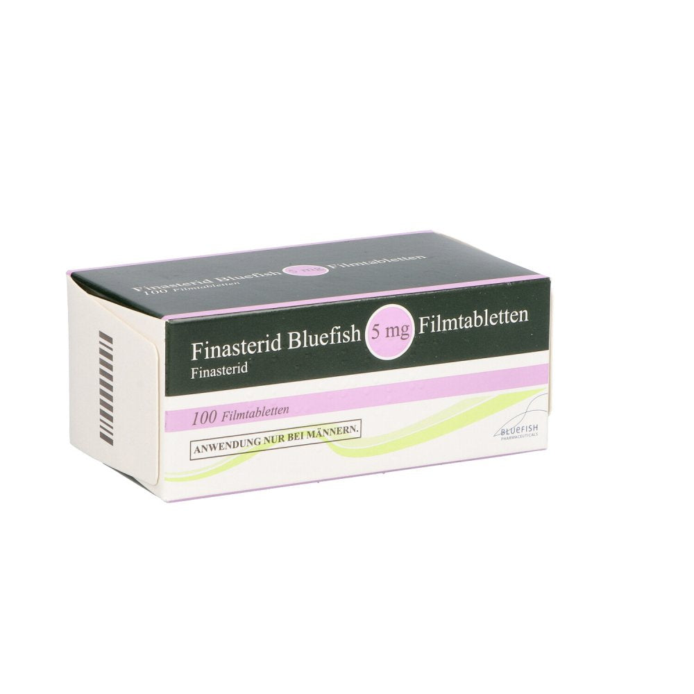 Das Produktfoto zeigt Finasterid Bluefish 5 Mg Filmtabletten (100 stk) PZN 10282301