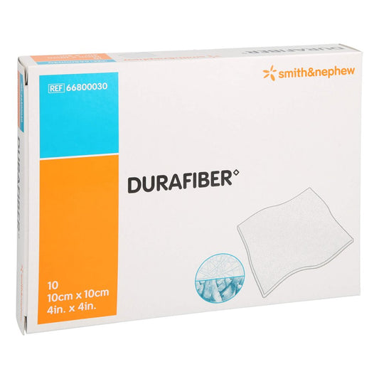 Das Produktfoto zeigt Durafiber 10x10 Cm Verband (10 stk) PZN 10284151
