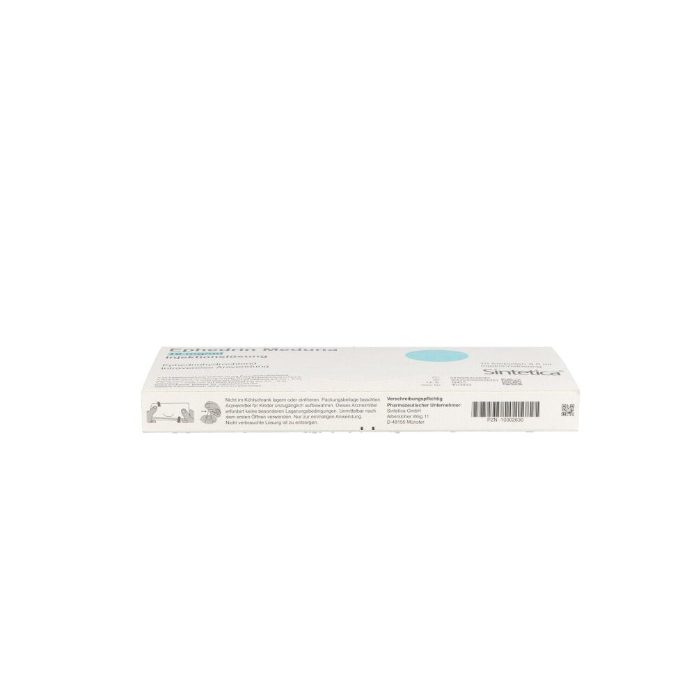 Das Produktfoto zeigt Ephedrin Meduna 10 Mg/Ml Injektionslösung (10X5 ml) PZN 10302630