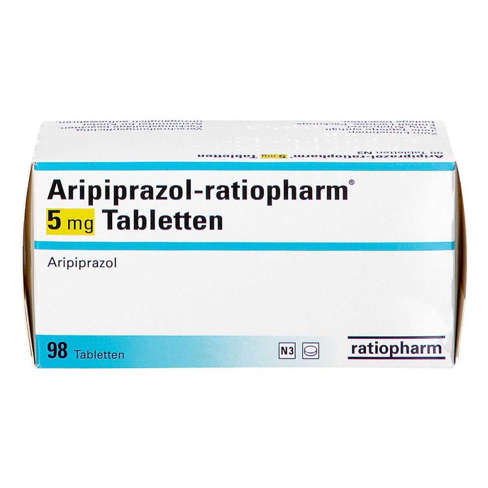 Das Produktfoto zeigt Aripiprazol-Ratiopharm 5 Mg Tabletten (98 stk) PZN 10308294