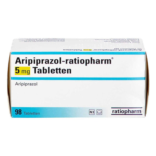 Das Produktfoto zeigt Aripiprazol-Ratiopharm 5 Mg Tabletten (98 stk) PZN 10308294