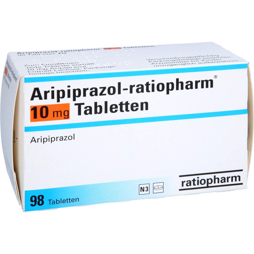 Das Produktfoto zeigt Aripiprazol-Ratiopharm 10 Mg Tabletten (98 stk) PZN 10308331