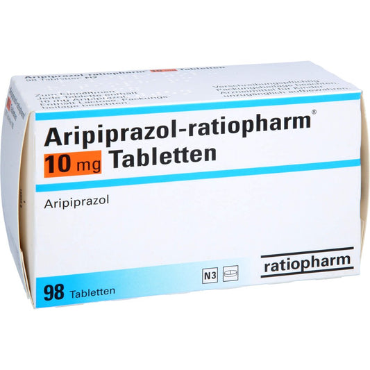 Das Produktfoto zeigt Aripiprazol-Ratiopharm 10 Mg Tabletten (98 stk) PZN 10308331