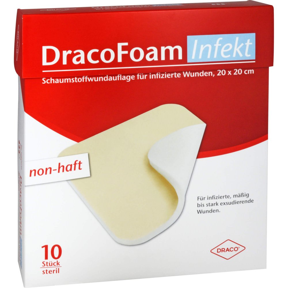 Dracofoam Infekt Schaumst.Wundauf.20x20 Cm (10 stk)