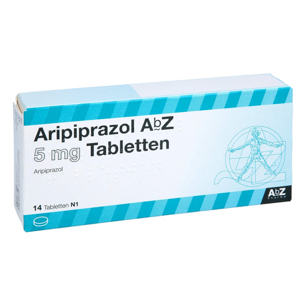 Das Produktfoto zeigt Aripiprazol Abz 5 Mg Tabletten (14 stk) PZN 10317749