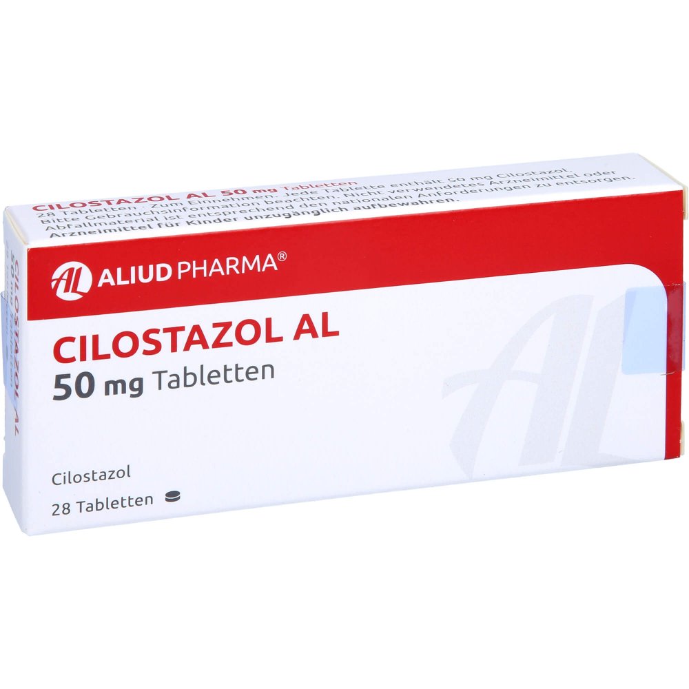 Das Produktfoto zeigt Cilostazol Al 50 Mg Tabletten (28 stk) PZN 10320680