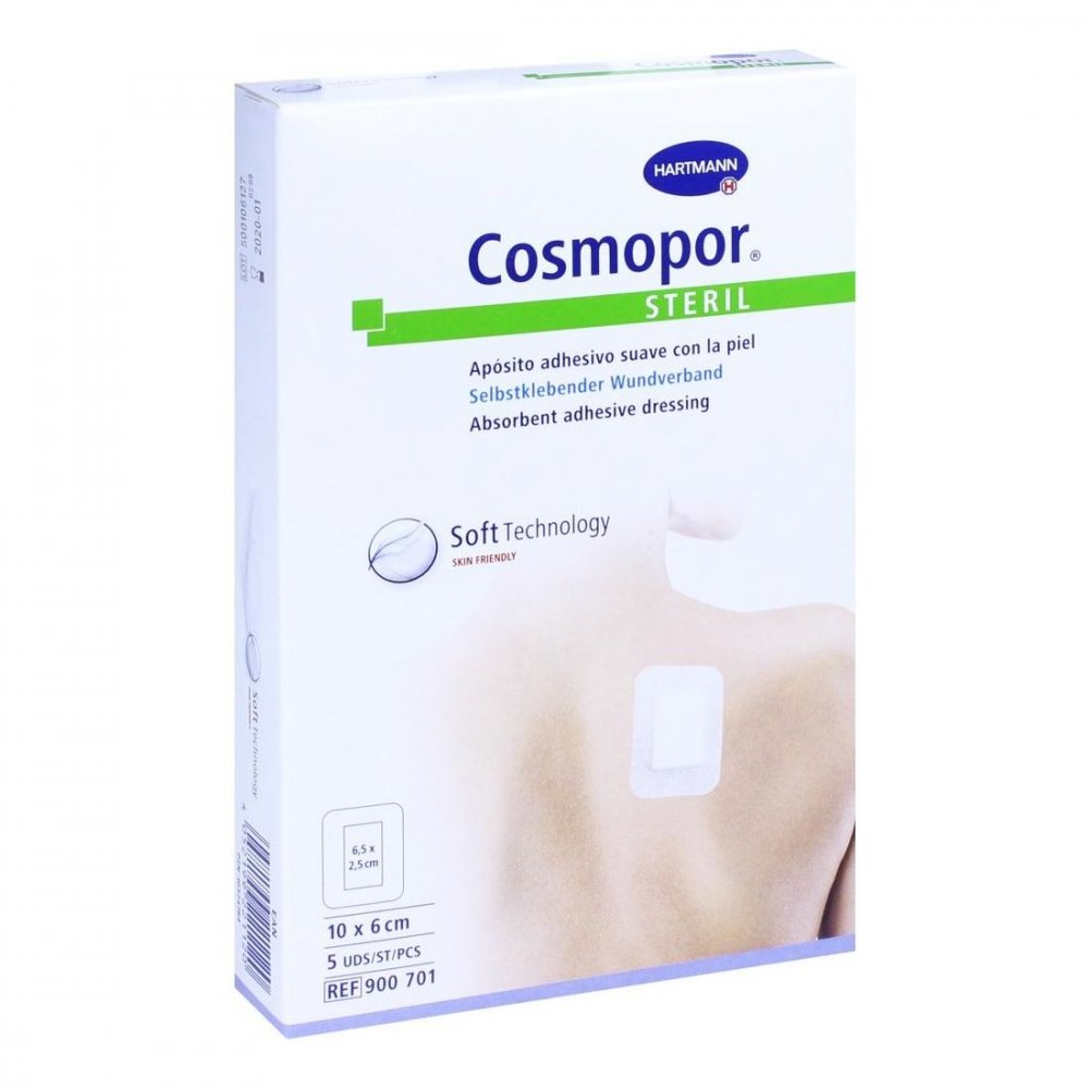 Das Produktfoto zeigt Cosmopor Steril Wundverband 6x10 Cm (5 stk) PZN 10324784