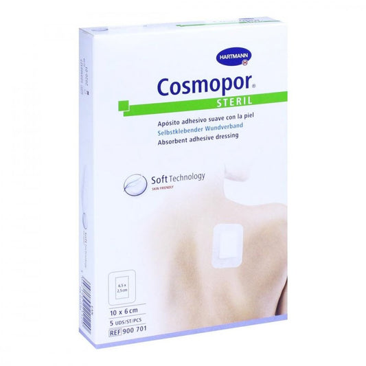 Das Produktfoto zeigt Cosmopor Steril Wundverband 6x10 Cm (5 stk) PZN 10324784