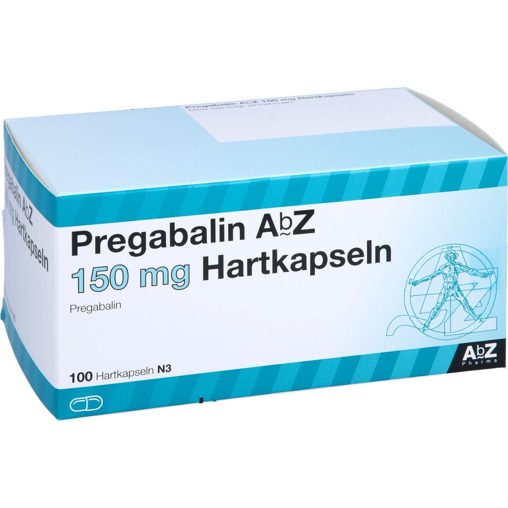 Das Produktfoto zeigt Pregabalin Abz 150 Mg Hartkapseln (100 stk) PZN 10327038