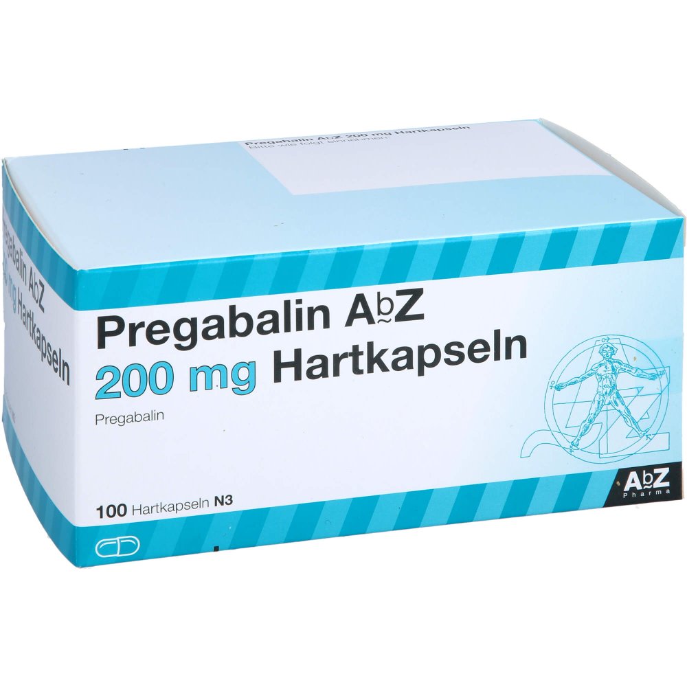 Das Produktfoto zeigt Pregabalin Abz 200 Mg Hartkapseln (100 stk) PZN 10327110