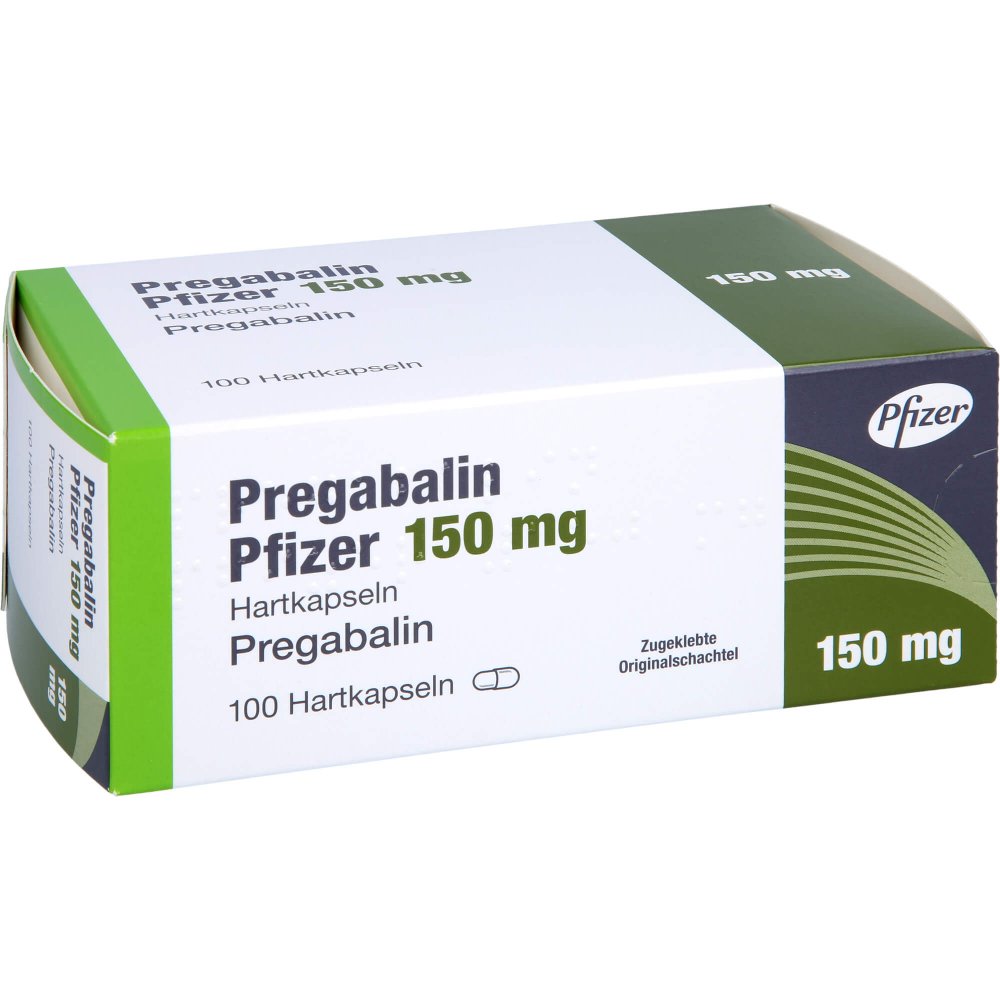 Das Produktfoto zeigt Pregabalin Pfizer 150 Mg Hartkapseln (100 stk) PZN 10327877