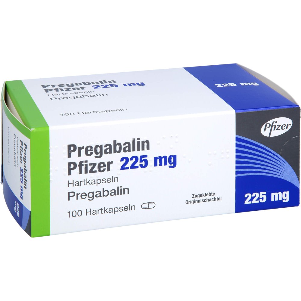 Das Produktfoto zeigt Pregabalin Pfizer 225 Mg Hartkapseln (100 stk) PZN 10327966
