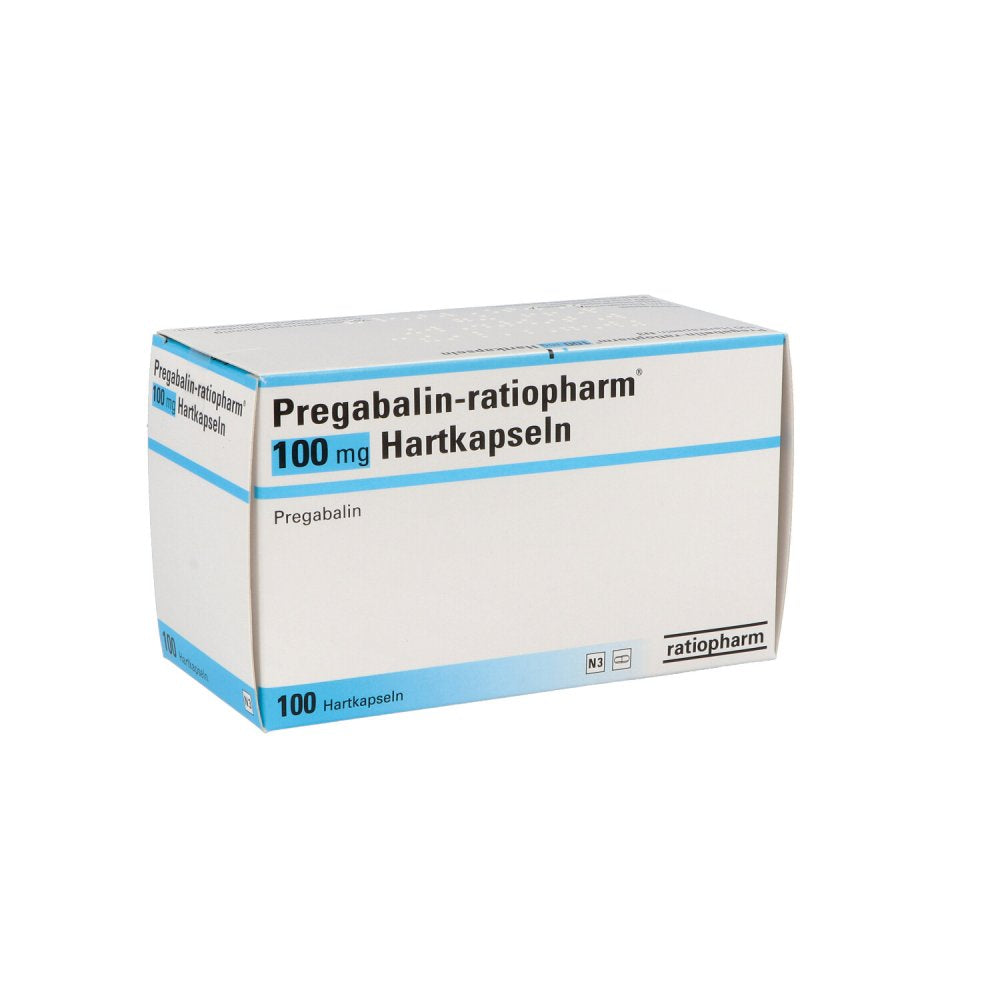 Das Produktfoto zeigt Pregabalin-Ratiopharm 100 Mg Hartkapseln (100 stk) PZN 10328888
