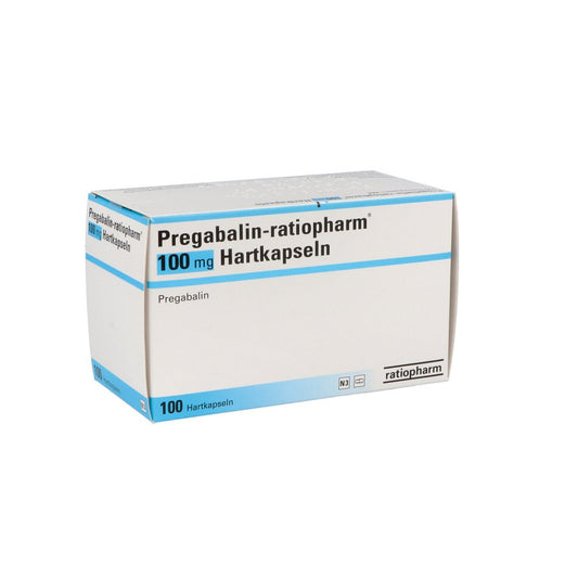 Das Produktfoto zeigt Pregabalin-Ratiopharm 100 Mg Hartkapseln (100 stk) PZN 10328888