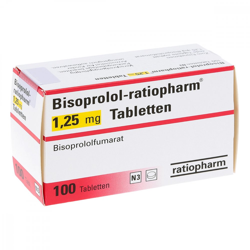 Bisoprolol-Ratiopharm 1,25 Mg Tabletten (100 stk)