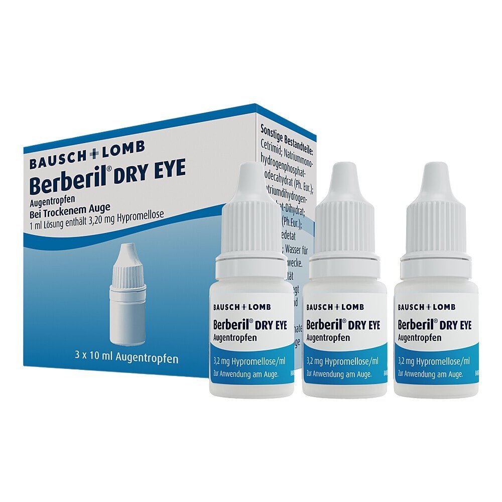 Das Produktfoto zeigt Berberil Dry Eye Augentropfen (3X10 ml) PZN 10346277