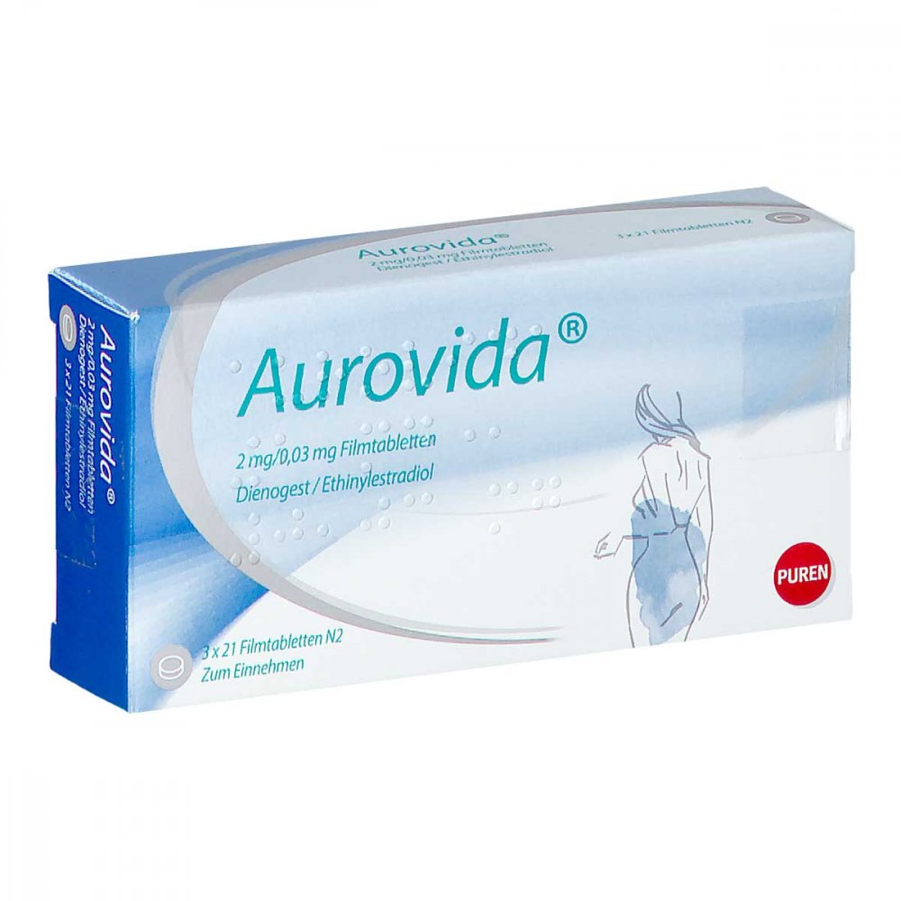 Aurovida 2 Mg/0,03 Mg Filmtabletten (3X21 stk)