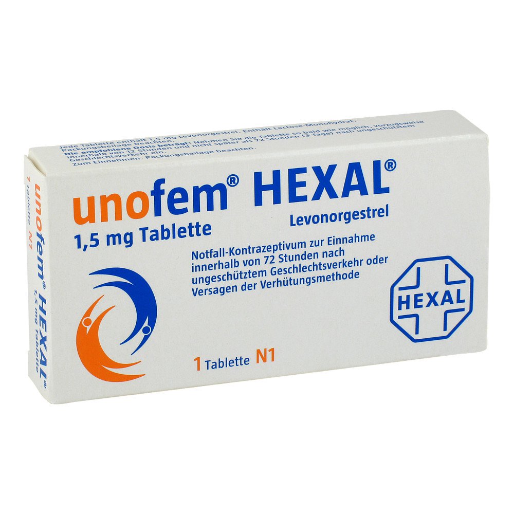 Das Produktfoto zeigt Unofem Hexal 1,5 Mg Tablette (1 stk) PZN 10355081