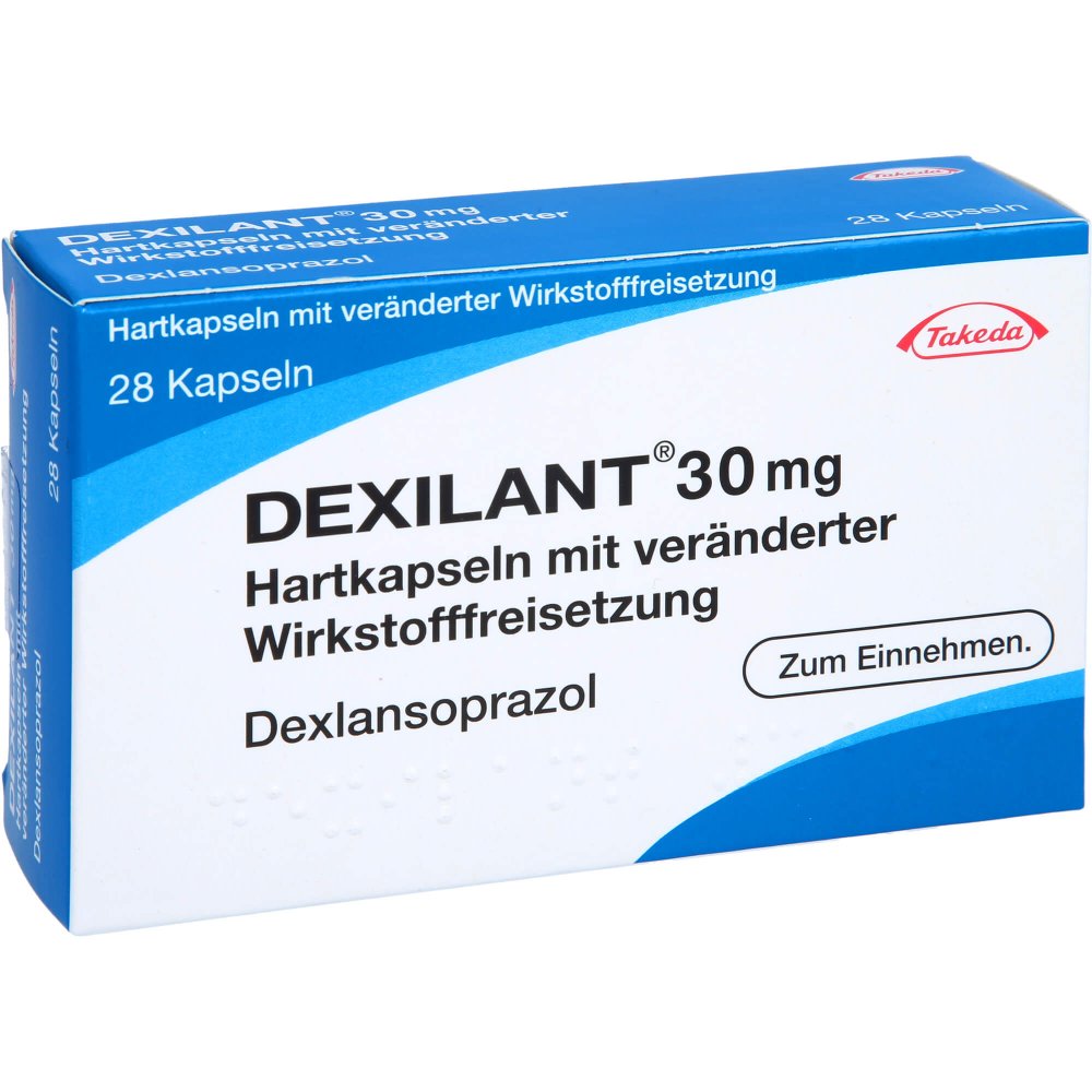 Das Produktfoto zeigt Dexilant 30 Mg Hartkaps.M.Veränd.Wirkst.-Freis. (28 stk) PZN 10358197