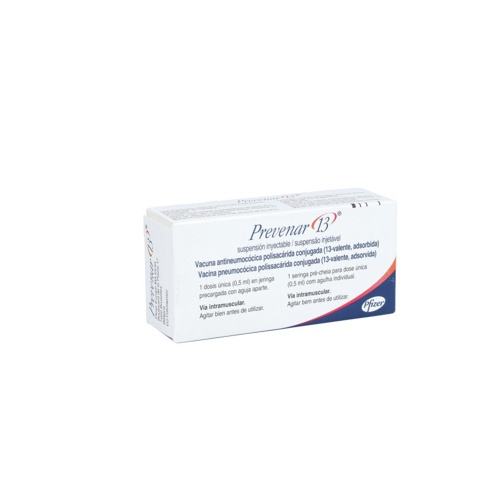 Das Produktfoto zeigt Prevenar 13 Injektionssuspension I.E.Fertigspritze (1 stk) PZN 10385461