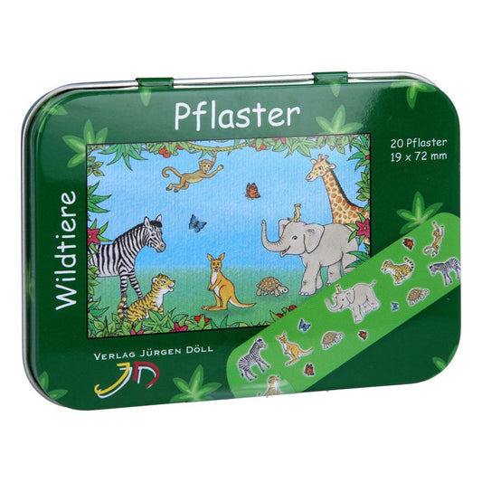 Das Produktfoto zeigt Kinderpflaster Wildtiere Dose (20 stk) PZN 10409523