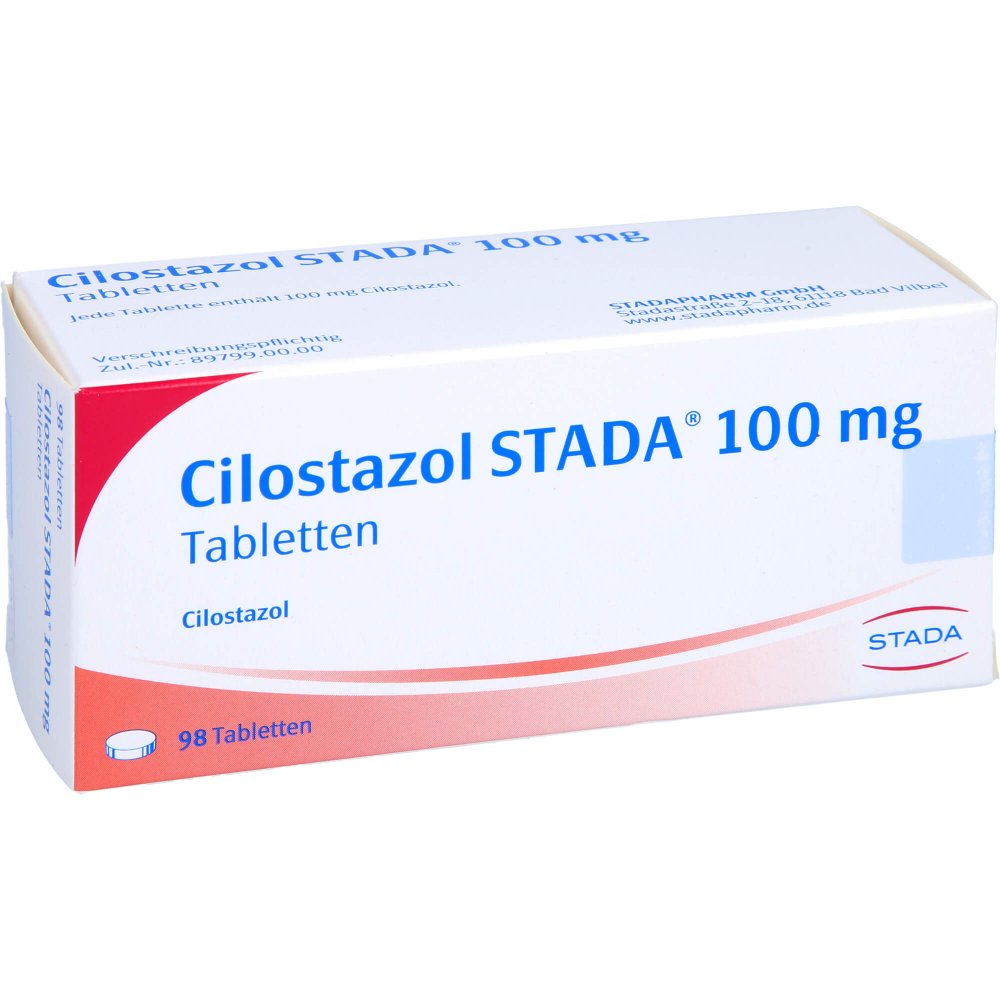 Das Produktfoto zeigt Cilostazol Stada 100 Mg Tabletten (98 stk) PZN 10418278