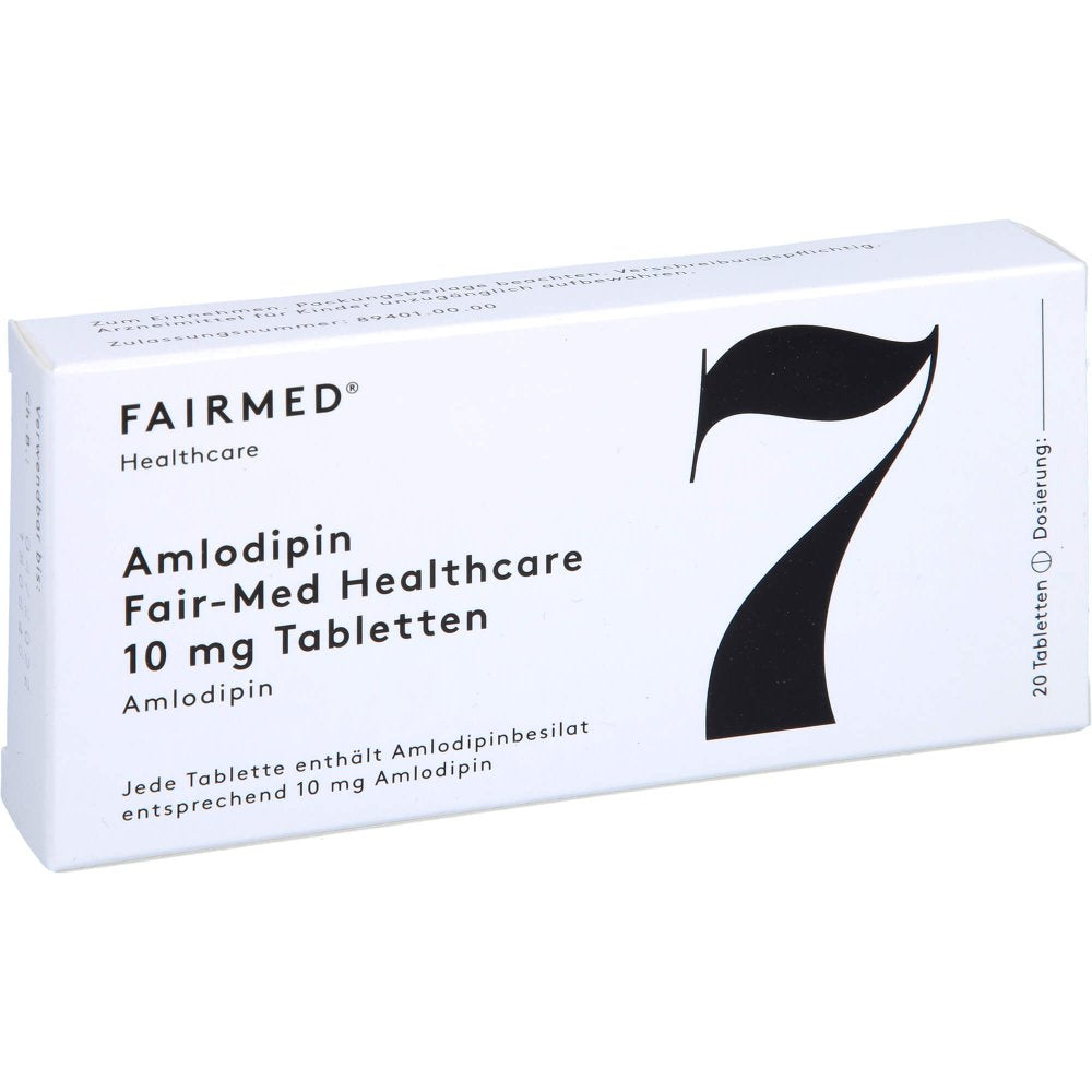 Das Produktfoto zeigt Amlodipin Fair-Med Healthcare 10 Mg Tabletten (20 stk) PZN 10420536